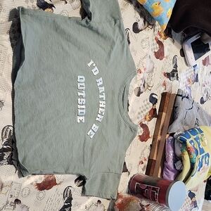 Athletic Works Kids Green Tee - I'd Rather Be Outside